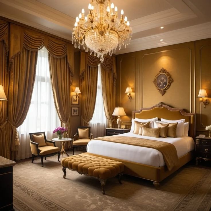 fancy gold hotel room openart